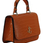 Orange Leather Top Handle and Shoulder Bag