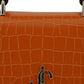 Orange Leather Top Handle and Shoulder Bag