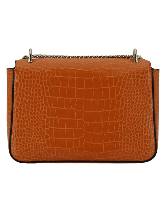 Amber Orange Leather Shoulder Bag