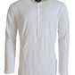 White Cotton Linen Long Sleeves Pullover Sweater