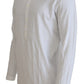 White Cotton Linen Long Sleeves Pullover Sweater