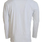 White Cotton Linen Long Sleeves Pullover Sweater