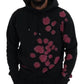 Black Tie Dye Cotton Hooded Sweatshirt Sweater