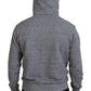 Gray Cotton Hooded Logo Print Men Pullover Sweater