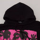 Black Cotton Hooded Printed Men Pullover Sweater