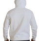 White Cotton Hooded Printed Pullover Sweater