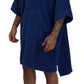 Blue Poncho Men Hooded Beachwear Changing Robe