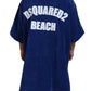 Blue Poncho Men Hooded Beachwear Changing Robe