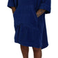 Blue Poncho Men Hooded Beachwear Changing Robe