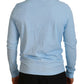 Light Blue Printed Long Sleeves Men Sweater