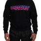 Black Logo Print Long Sleeves Men Pullover Sweater