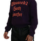 Purple Cotton Printed Men Pullover Sweater