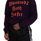 Purple Cotton Printed Men Pullover Sweater