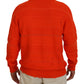 Orange Cotton Long Sleeves Men Pullover Sweater