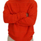 Orange Cotton Long Sleeves Men Pullover Sweater