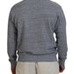 Gray Crystal Embellishment Men Pullover Sweater