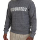 Gray Crystal Embellishment Men Pullover Sweater