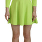 Green Viscose Long Sleeve A-line Sheath Mini Dress