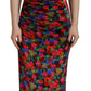 Multicolor Floral Bodycon Ruched Maxi Dress