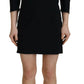 Black Polyester Long Sleeves Bodycon Sheath Dress