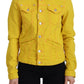 Yellow Collared Long Sleeves Denim Jacket