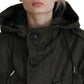 Green Cotton Hooded Cargo Button Jacket