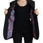 Black Flower Single Breasted Coat Blazer