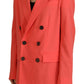 Pink Double Breasted Coat Blazer Jacket
