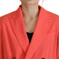 Pink Double Breasted Coat Blazer Jacket