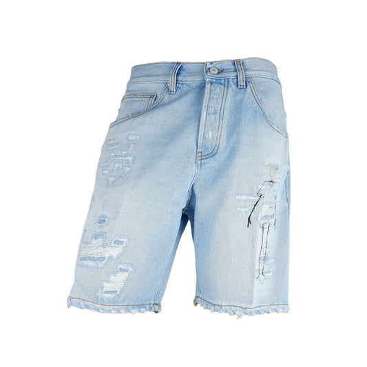 Light Blue Cotton Men's Bermuda Short