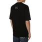 Sleek Black Cotton T-Shirt with Signature Design