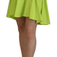 Green High Waist A-line Pleated Mini Women Skirt