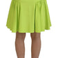 Green High Waist A-line Pleated Mini Women Skirt