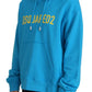 Blue Logo Print Cotton Hoodie Sweatshirt Sweater