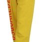 Yellow Mid Waist Logo Print Jogger Trouser Pants