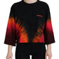 Black Cotton Tie Dye Crew Neck Casual Top