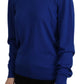 Blue Long Sleeve Crew Neck Casual Sweater