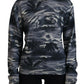 Black Long Sleeve Thunder Sky Print Casual Sweater