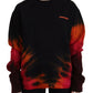 Black Tie Dye Logo Print Women Long Sleeve Sweater