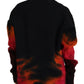 Black Tie Dye Logo Print Women Long Sleeve Sweater