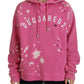 Pink Logo Print Cotton Hoodie Sweatshirt Sweater