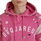 Pink Logo Print Cotton Hoodie Sweatshirt Sweater