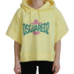 Yellow Logo Print Cotton Hoodie Sweatshirt Sweater