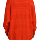 Orange Cotton Knitted Buttoned Cardigan Sweater