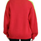 Multicolor Cotton Knitted Crewneck Pullover Sweater