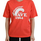 Orange Logo Cotton Crewneck Short Sleeve T-shirt