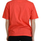 Orange Logo Cotton Crewneck Short Sleeve T-shirt