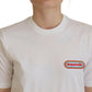 White Logo Patch Crewneck Short Sleeve Tee T-shirt