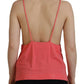 Pink Sleeveless Spaghetti Strap Cami V-neck Top