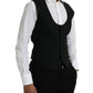 Black Wool Waistcoat Dress Formal Vest